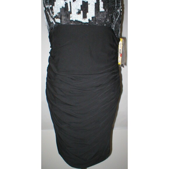 NWT $484 New Womens Alice Olivia Sequin Silk Black White Tank Dress 12 Designer - Picture 9 of 11